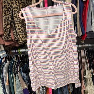 Lane Bryant plus size 18/20 22/24 tank top shirt multicolored striped $25 new